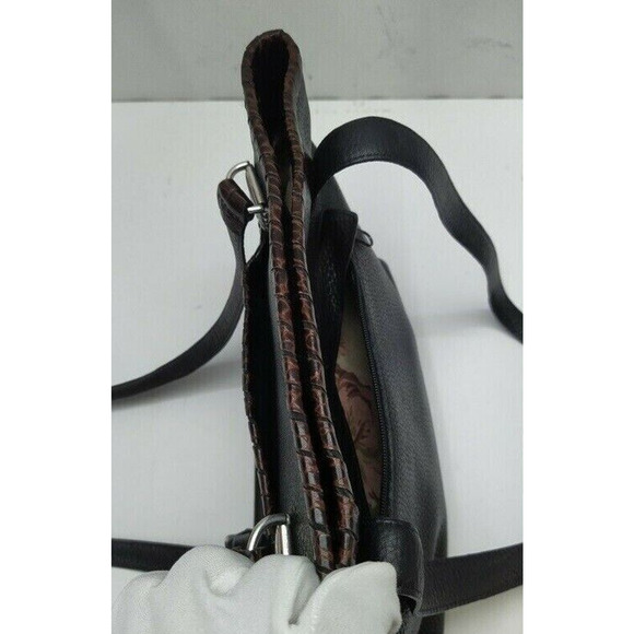 Brighton Black Pebbled Leather Pockets Double Handles Tote Shoulder Bag - Picture 5 of 14